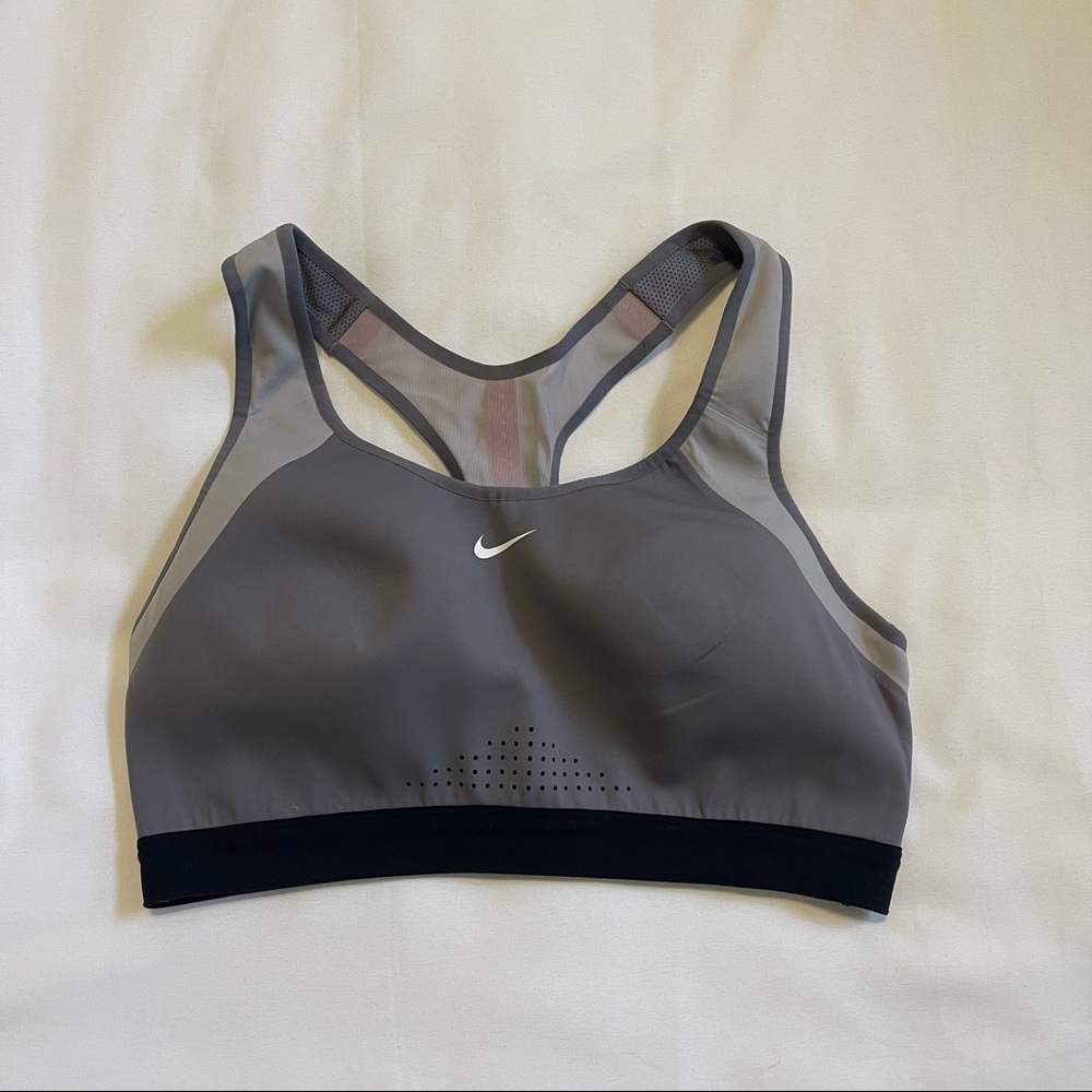 Gray nike pro sports bra